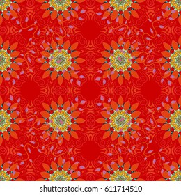 Vintage vector floral seamless pattern in pink colors.