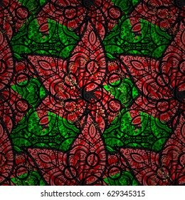 Vintage vector floral seamless pattern in colors.