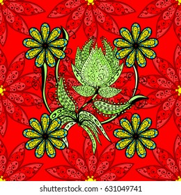 Vintage vector floral seamless pattern in colors.