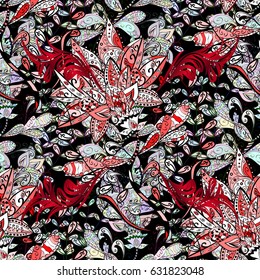 Vintage vector floral seamless pattern in colors.