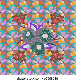 Vintage vector floral seamless pattern.