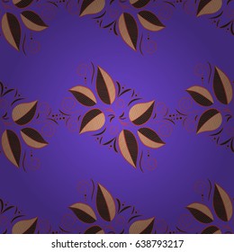 Vintage vector floral seamless pattern in blue colors.