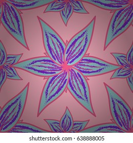 Vintage vector floral seamless pattern in colors.
