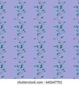 Vintage vector floral seamless pattern in blue colors.