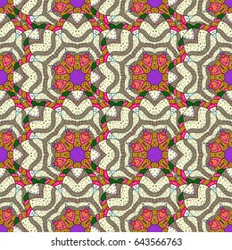Vintage vector floral seamless pattern in blue colors.