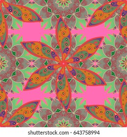 Vintage vector floral seamless pattern in blue colors.