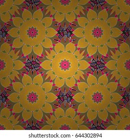 Vintage vector floral seamless pattern in blue colors.