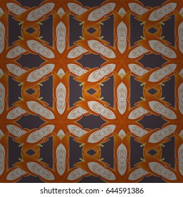 Vintage vector floral seamless pattern in blue colors.