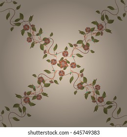 Vintage vector floral seamless pattern in blue colors.