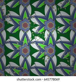 Vintage vector floral seamless pattern in blue colors.