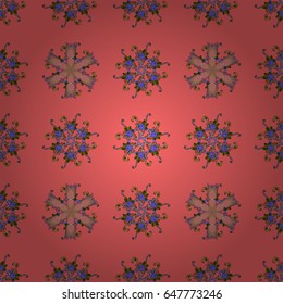 Vintage vector floral seamless pattern in blue colors.