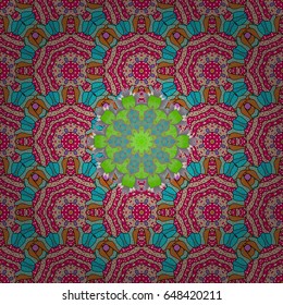 Vintage vector floral seamless pattern in blue colors.