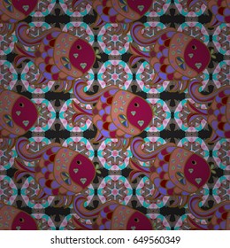 Vintage vector floral seamless pattern in colors.