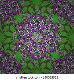 Vintage vector floral seamless pattern in blue colors.