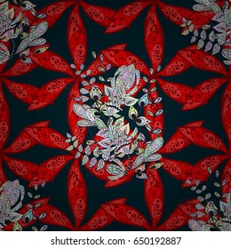 Vintage vector floral seamless pattern in colors.
