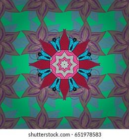 Vintage vector floral seamless pattern in colors.