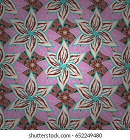 Vintage vector floral seamless pattern in colors.