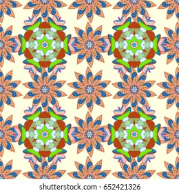 Vintage vector floral seamless pattern in pink colors.