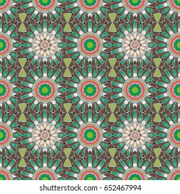Vintage vector floral seamless pattern in colors.