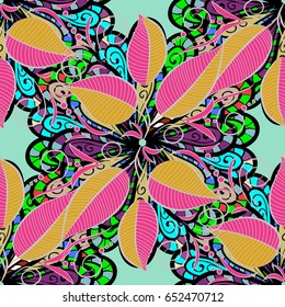 Vintage vector floral seamless pattern in colors.