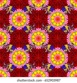 Vintage vector floral seamless pattern in colors.