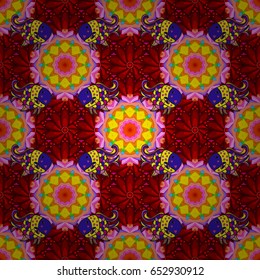 Vintage vector floral seamless pattern in colors.