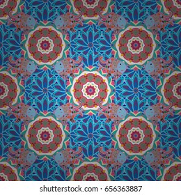 Vintage vector floral seamless pattern in colors.