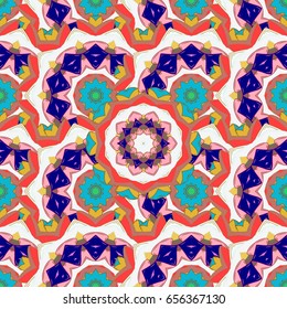 Vintage vector floral seamless pattern in colors.