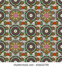Vintage vector floral seamless pattern in colors.