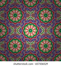 Vintage vector floral seamless pattern in colors.