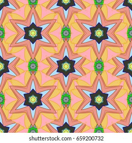 Vintage vector floral seamless pattern in colors.