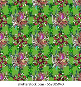 Vintage vector floral seamless pattern .