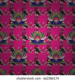 Vintage vector floral seamless pattern in colors.