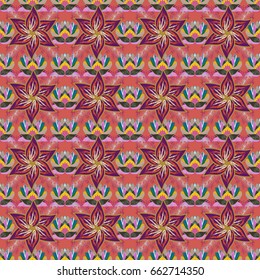 Vintage vector floral seamless pattern in colors.