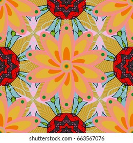 Vintage vector floral seamless pattern in colors.