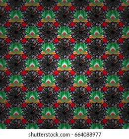 Vintage vector floral seamless pattern in colors.