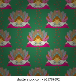 Vintage vector floral seamless pattern in pink colors.