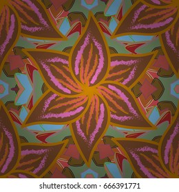 Vintage vector floral seamless pattern in colors.