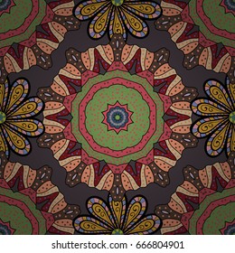 Vintage vector floral seamless pattern in colors.