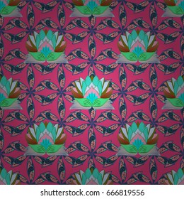 Vintage vector floral seamless pattern in colors.