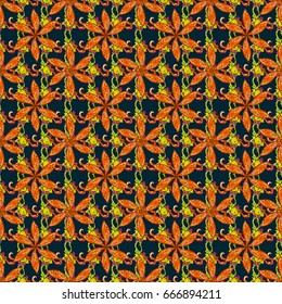 Vintage vector floral seamless pattern in colors.