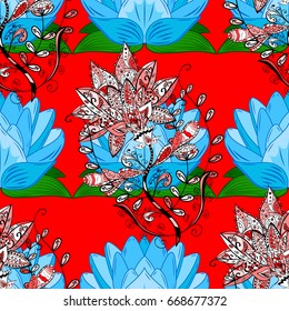 Vintage vector floral seamless pattern in colors.