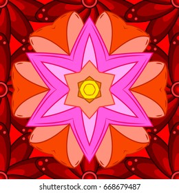 Vintage vector floral seamless pattern in pink colors.