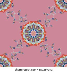 Vintage vector floral seamless pattern in colors.
