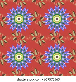 Vintage vector floral seamless pattern in colors.