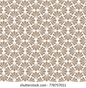 Vintage Vector Floral Seamless Pattern. Geometric decorative leaves texture. Retro stylish background. 