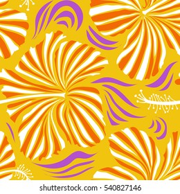Vintage vector floral in yellow and orange colors.