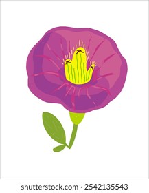Vintage-Vektorblume auf separatem transparentem Hintergrund aus einer Reihe von Frühlings- und Sommerblumen und Pflanzen für botanisches Design, Clipart, Logo