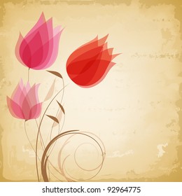 Vintage vector flowers