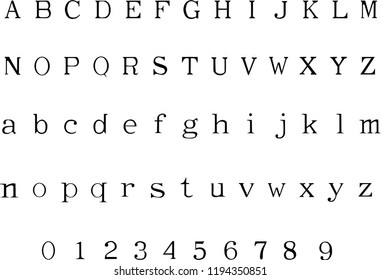 Vintage vector font